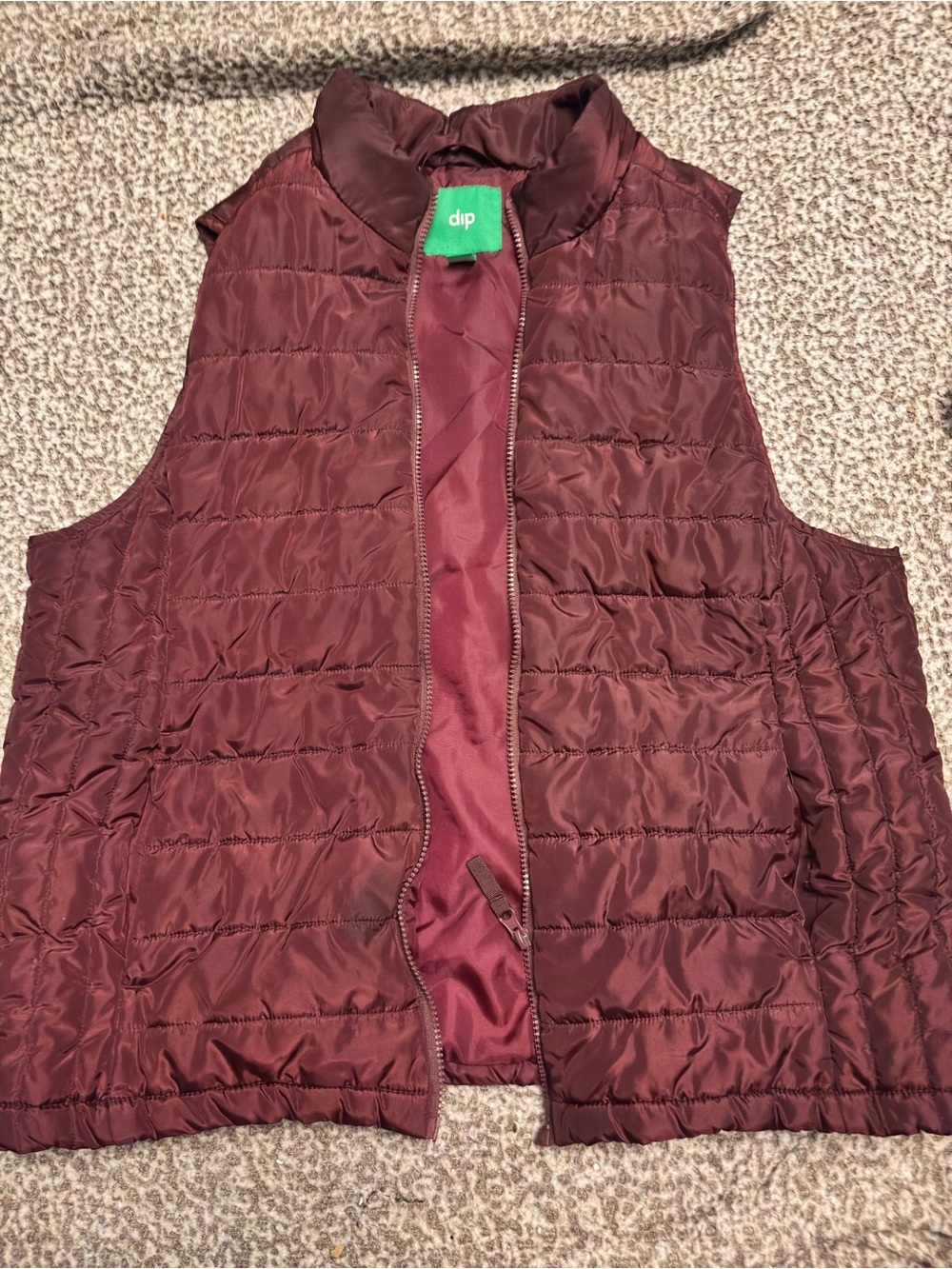 dip Quilted Burgundy Sleeveless Puffer Vest